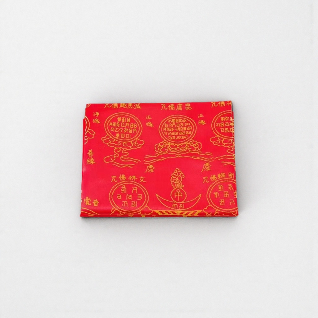 Red thickened brocade, silk embroidered Dharani, five-piece set widened and thickened wholesale