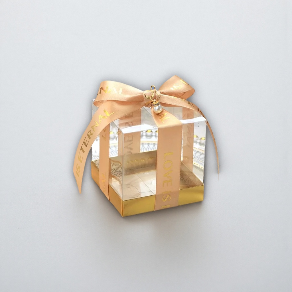 Red ribbon transparent gift box decoration gift box Application Scenario