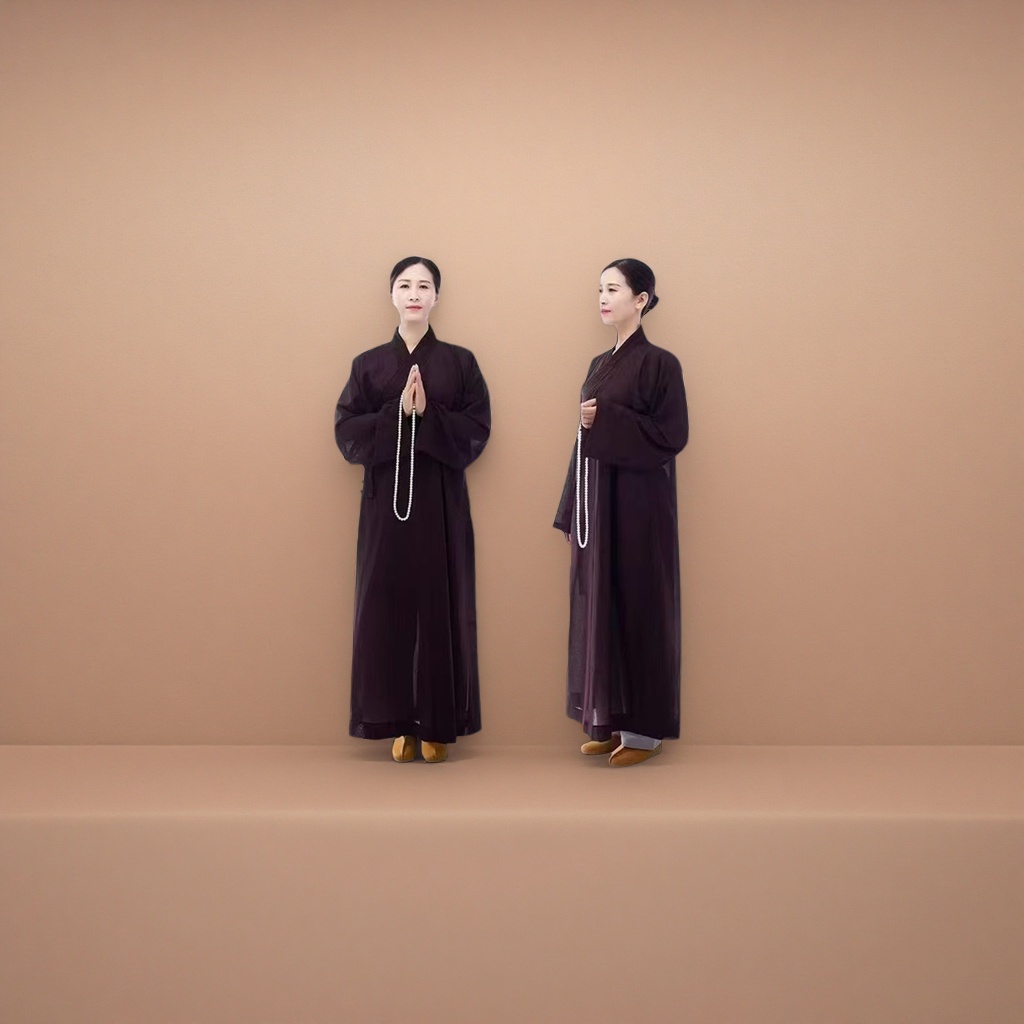 The short cotton and linen jackets of the spring and autumn monks are breathable throughout the four seasons. The monk's robes and suits for both men and women are long and dusty. The jackets and suits of the bhikkhunis and Arhats Specification image