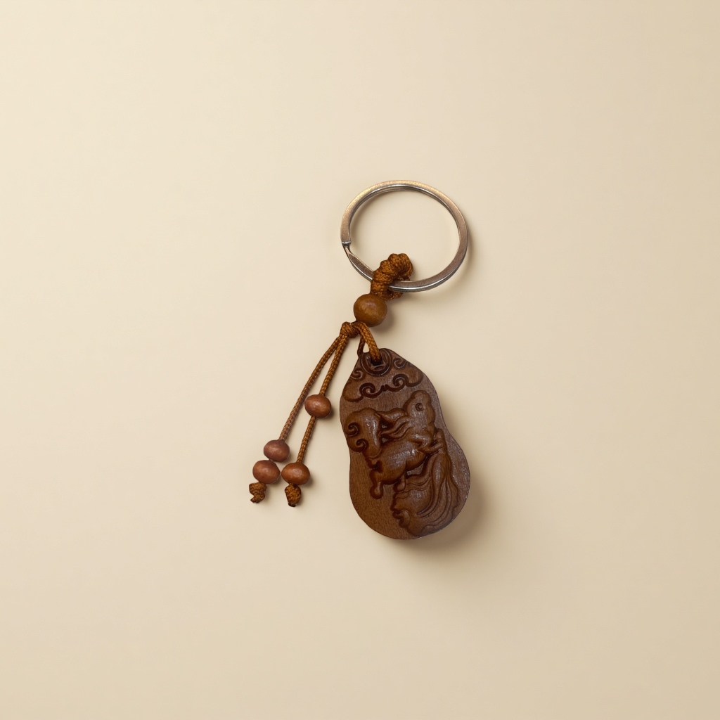 Wooden carved keychains, simple and creative gifts, personalized pendants, small accessories Application Scenario