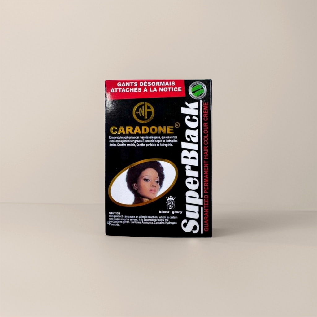 Caradone Super Black染发膏包装盒持久黑染发剂