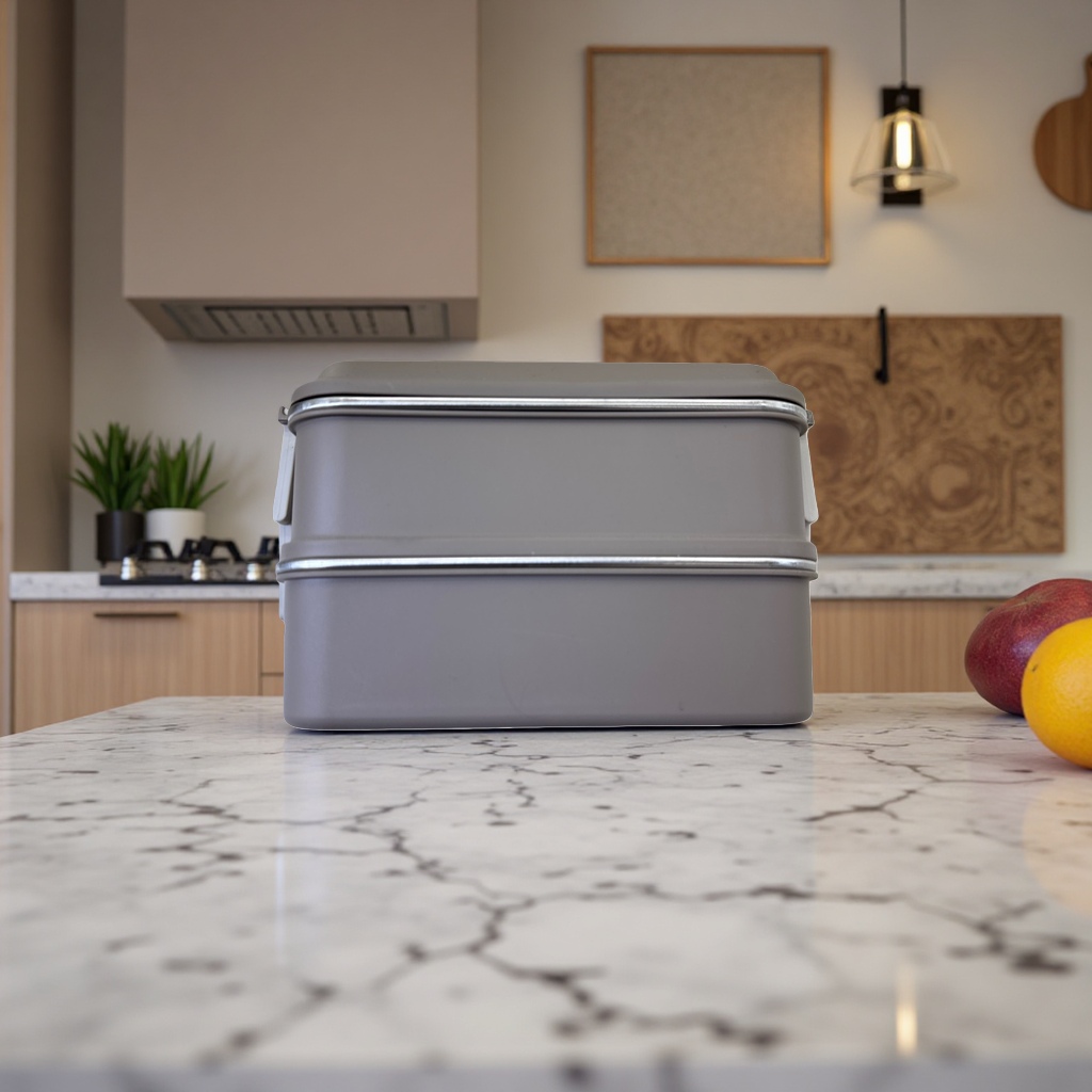 Grey lunch box, 1200ml, leak-proof, sealed and insulated, for household use in student dormitories Application Scenario
