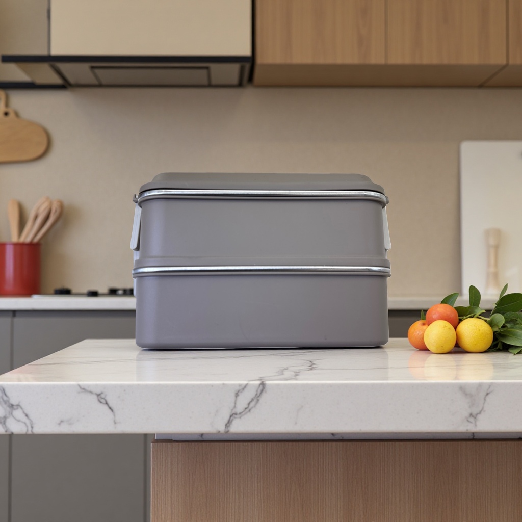 Grey lunch box, 1200ml, leak-proof, sealed and insulated, for household use in student dormitories Specification image