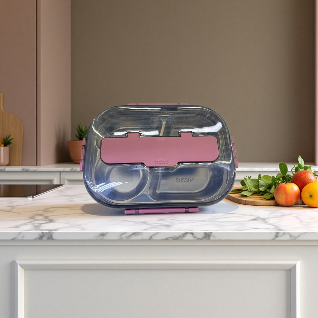 Transparent lid lunch box, household sealed fresh-keeping bento box, large capacity, leak-proof