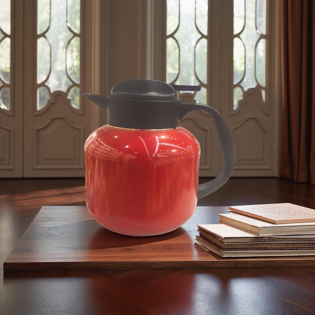 红色保温壶1.5L 保热24小时防漏密封不锈钢水壶家用办公茶壶
