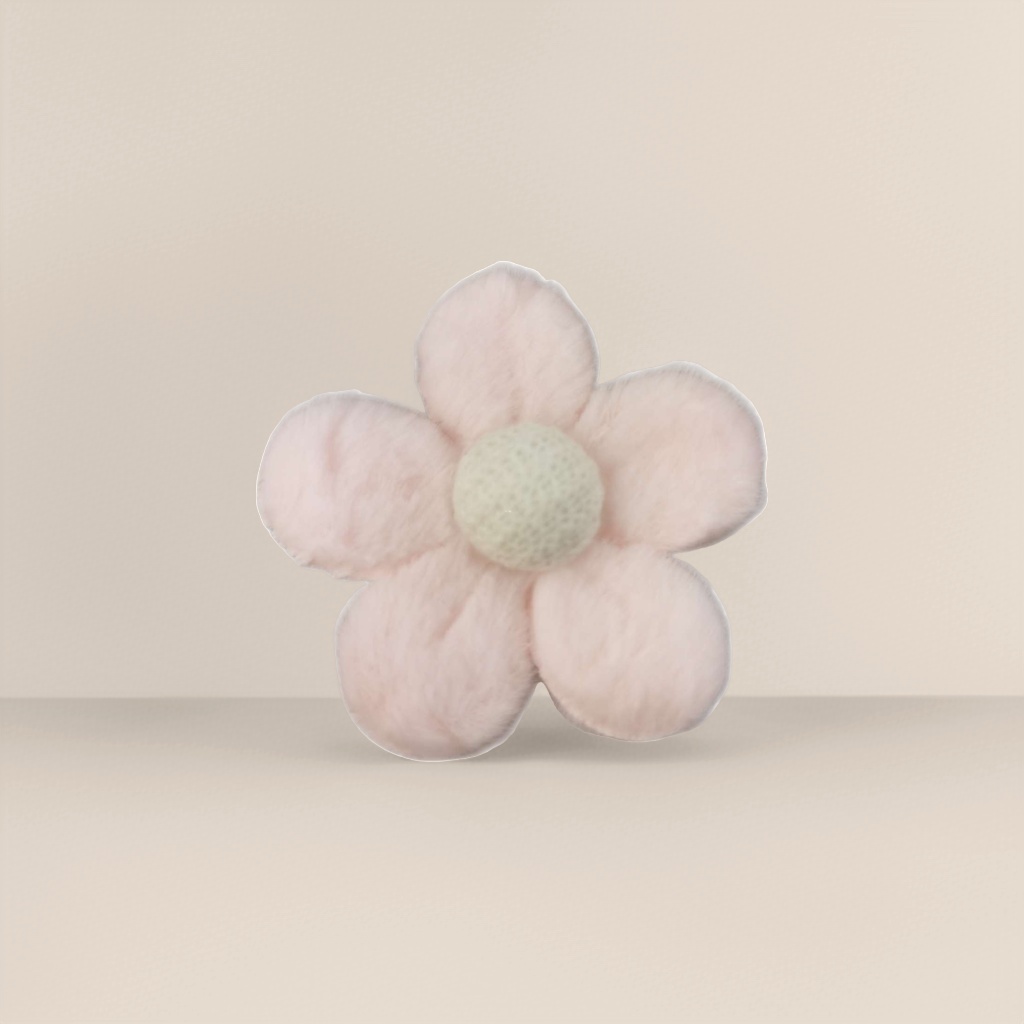粉色毛绒花朵细节图