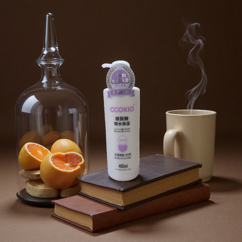 كما أن محلول الاستحمام المبلل Ccokio Polia، الذي يحتوي على مياه رطبة، 500ML، يغذي بشرته الناعمة