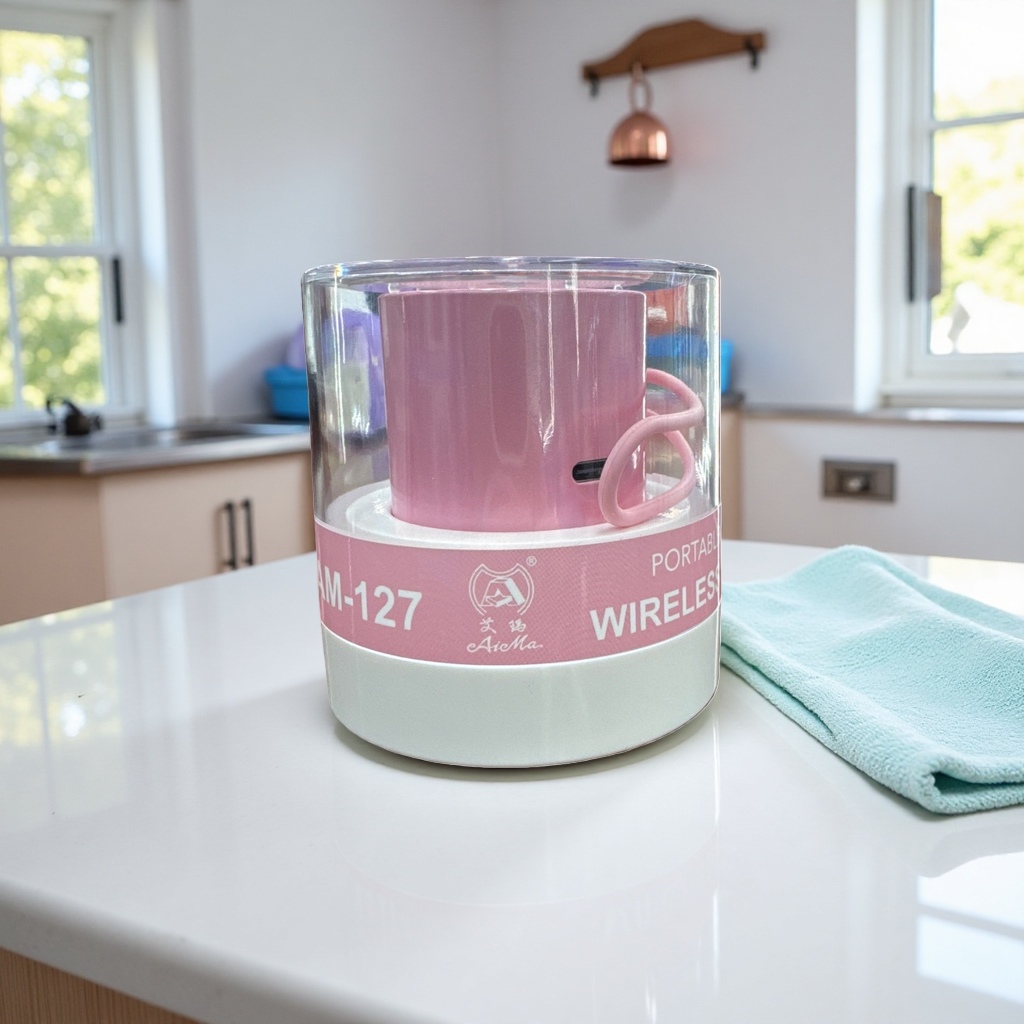 Pink portable wireless Bluetooth speaker details Picture