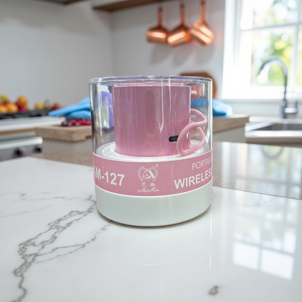 Pink portable wireless Bluetooth speaker Application Scenario