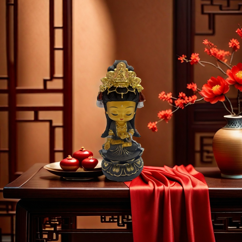 金色佛像观音菩萨雕像摆件家居装饰供奉神器佛教香灰工艺品摆件