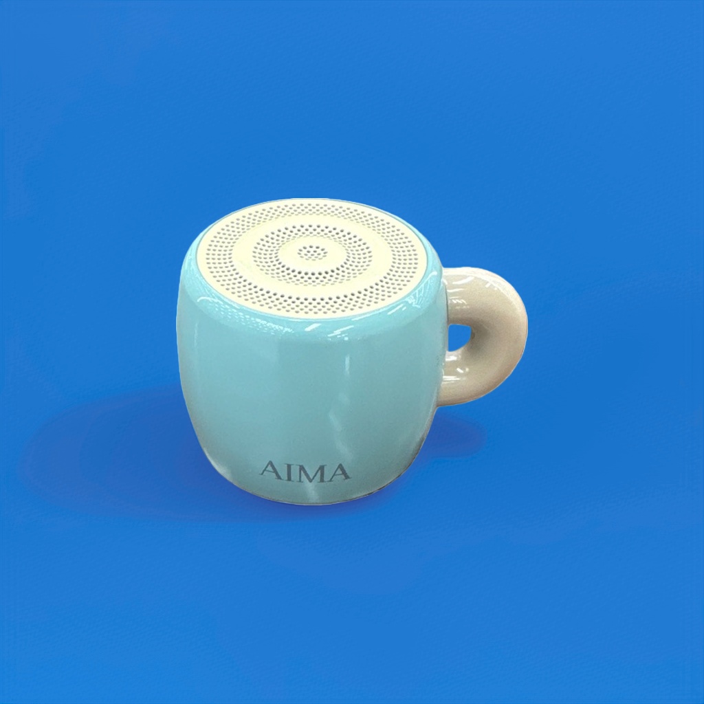 蓝色陶瓷杯状蓝牙音箱细节图