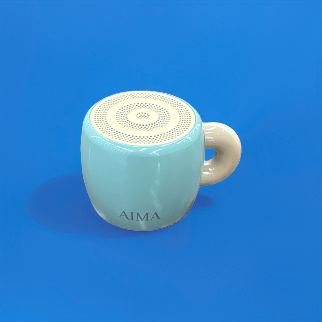 蓝色陶瓷杯状蓝牙音箱无线立体声音效高保真便携式