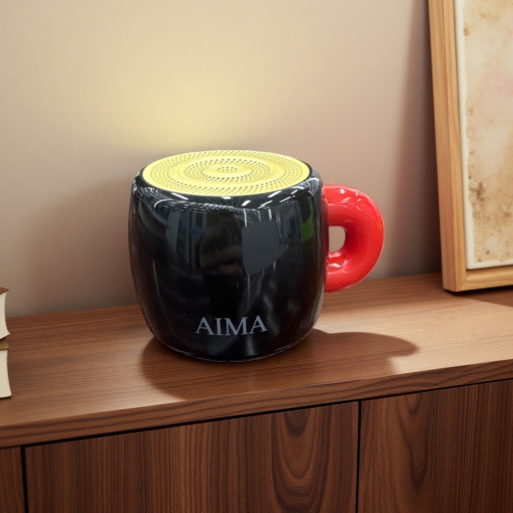 Emma AI Smart Black Ceramic Cup Bluetooth Speaker details Picture