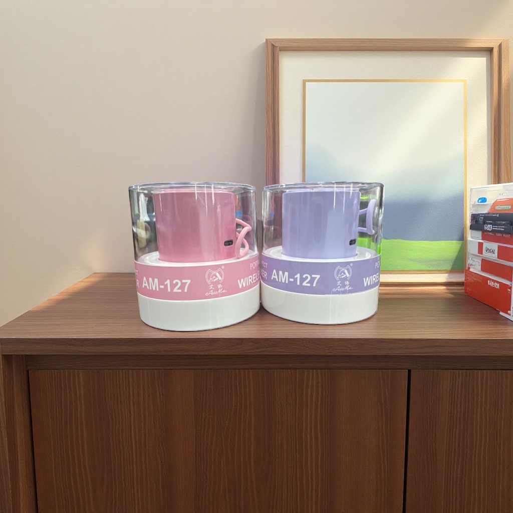 Pink and purple wireless charging cups AM127 portable smart cup LIDS Specification image