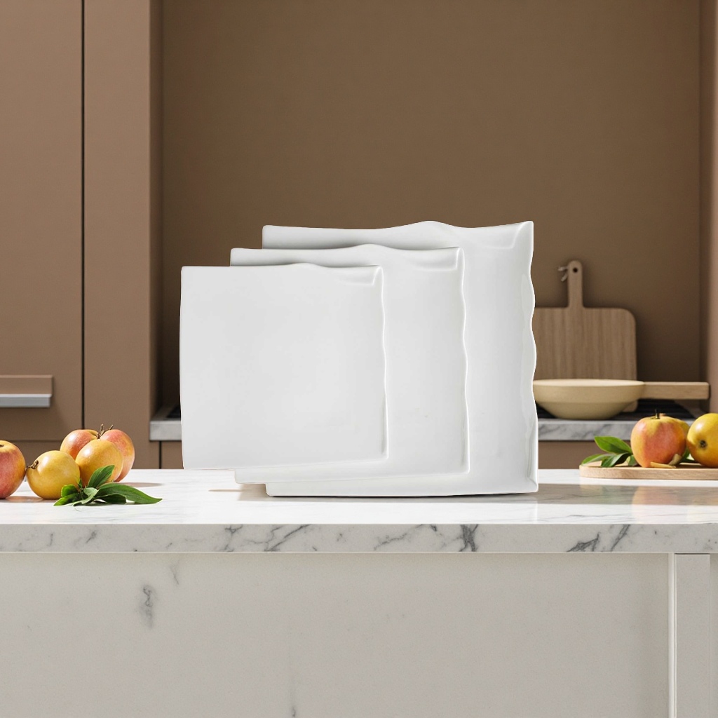 White ceramic plates, simple and modern dinner plates, household bone China plates, breakfast plates Application Scenario