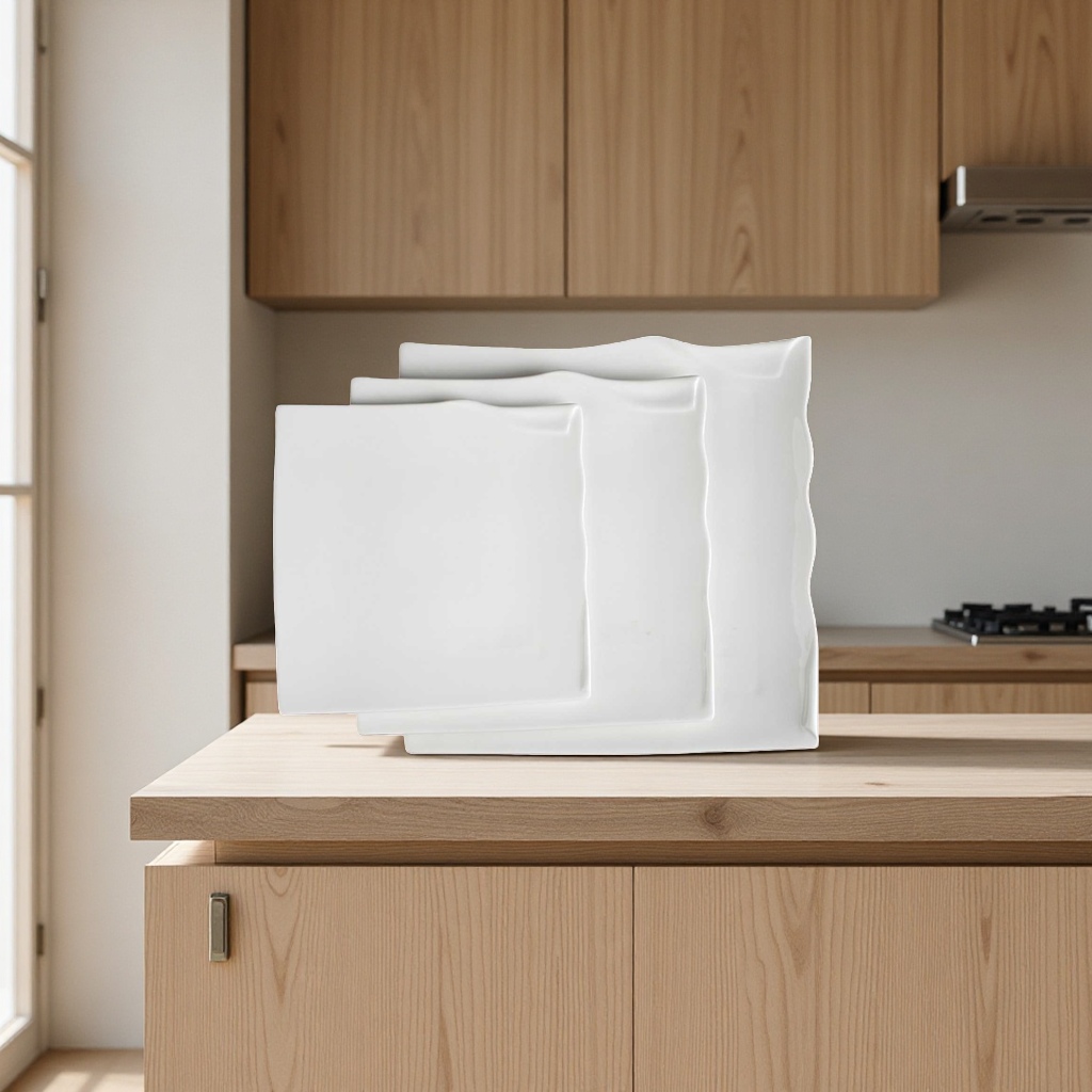 White ceramic plates, simple and modern dinner plates, household bone China plates, breakfast plates Specification image