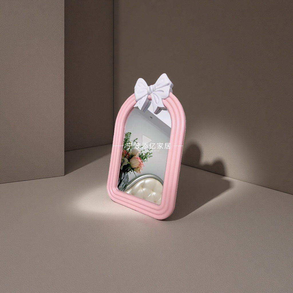 The golden bow decorative mirror frame is a fashionable home decoration with a simple style Application Scenario