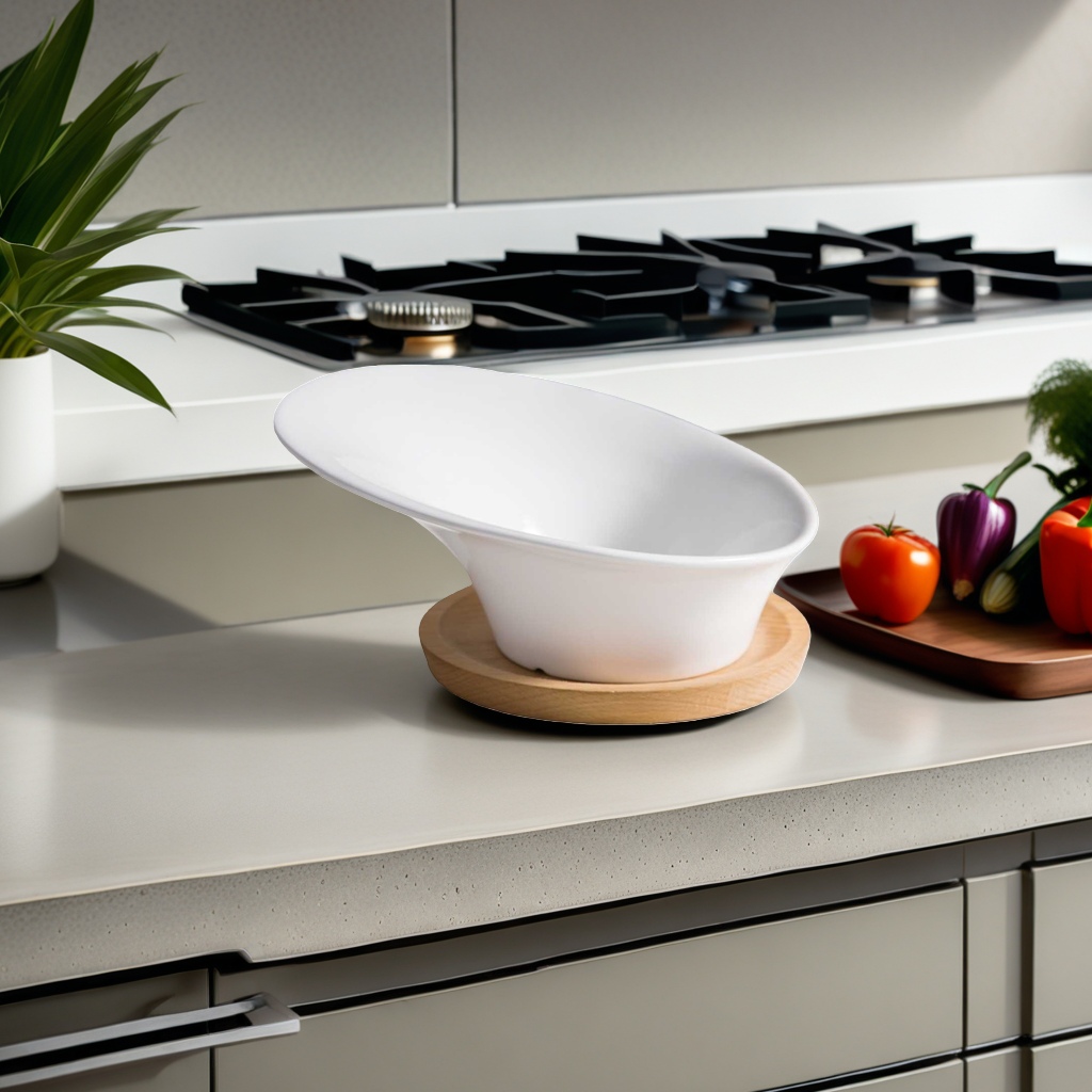 The white ceramic bowl is simple and fashionable. The bone China tableware is durable and shatterproof details Picture