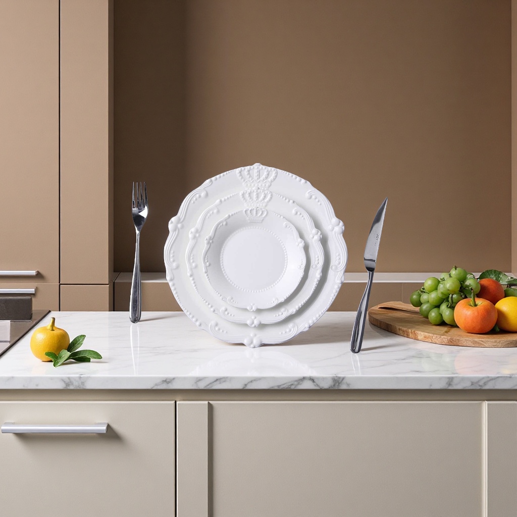 Tableware combination plate, household ceramic dinner plate set, durable anti-slip plate Application Scenario