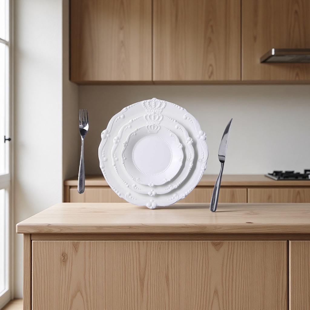 Tableware combination plate, household ceramic dinner plate set, durable anti-slip plate Specification image