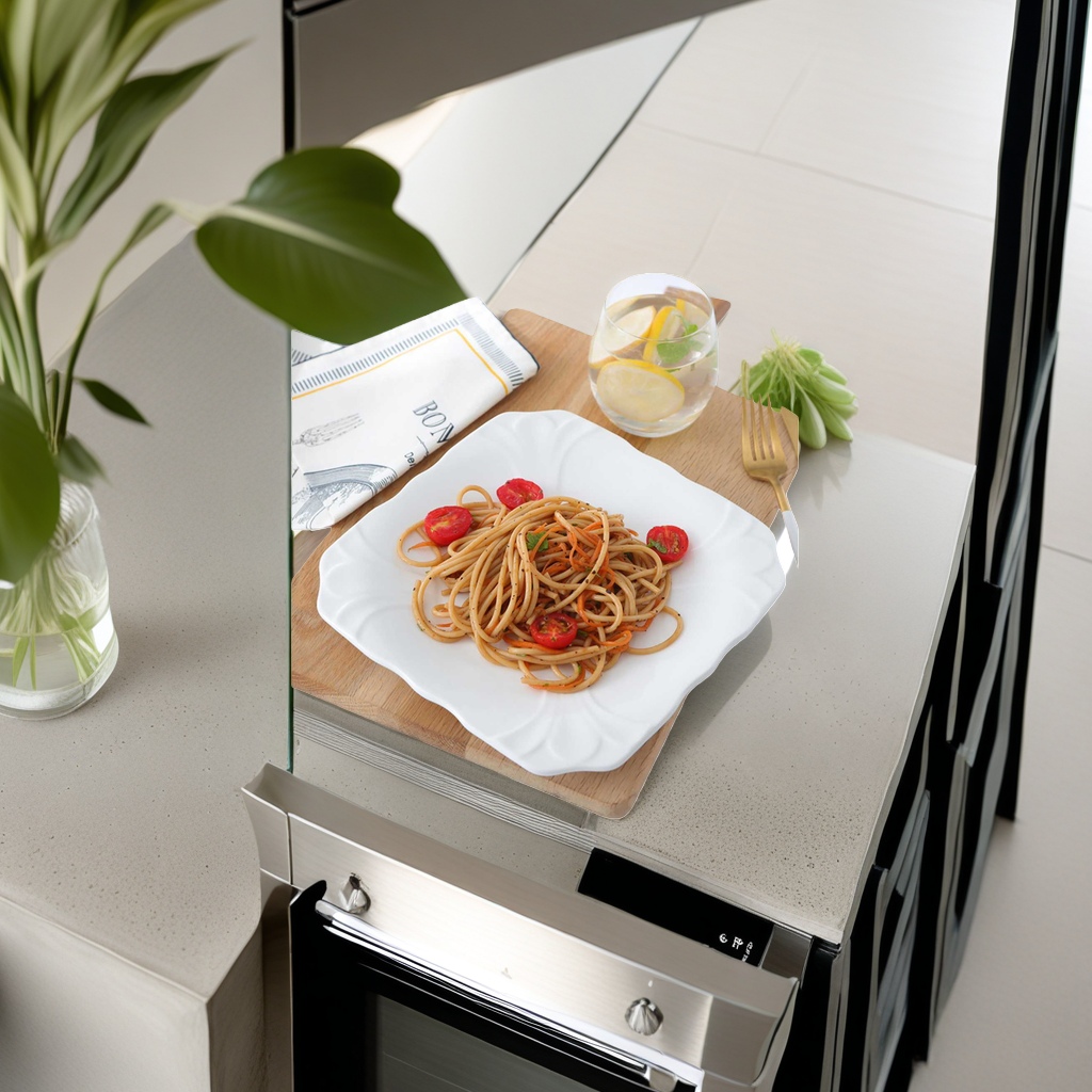 Ceramic white vegetable plates, steak plates, Western plates, shallow plates, flat plates, saucers, pasta plates, round hotel restaurant tableware details Picture