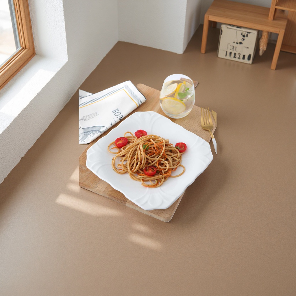 Ceramic white vegetable plates, steak plates, Western plates, shallow plates, flat plates, saucers, pasta plates, round hotel restaurant tableware Specification image