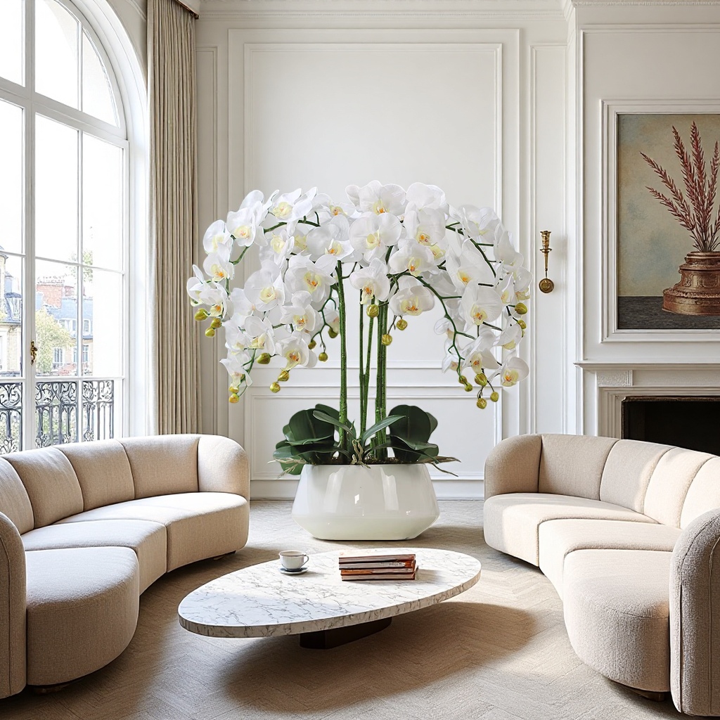 White Phalaenopsis flower art ornaments, home decoration ornaments, artistic ornaments, living room decorations 211901634 Application Scenario