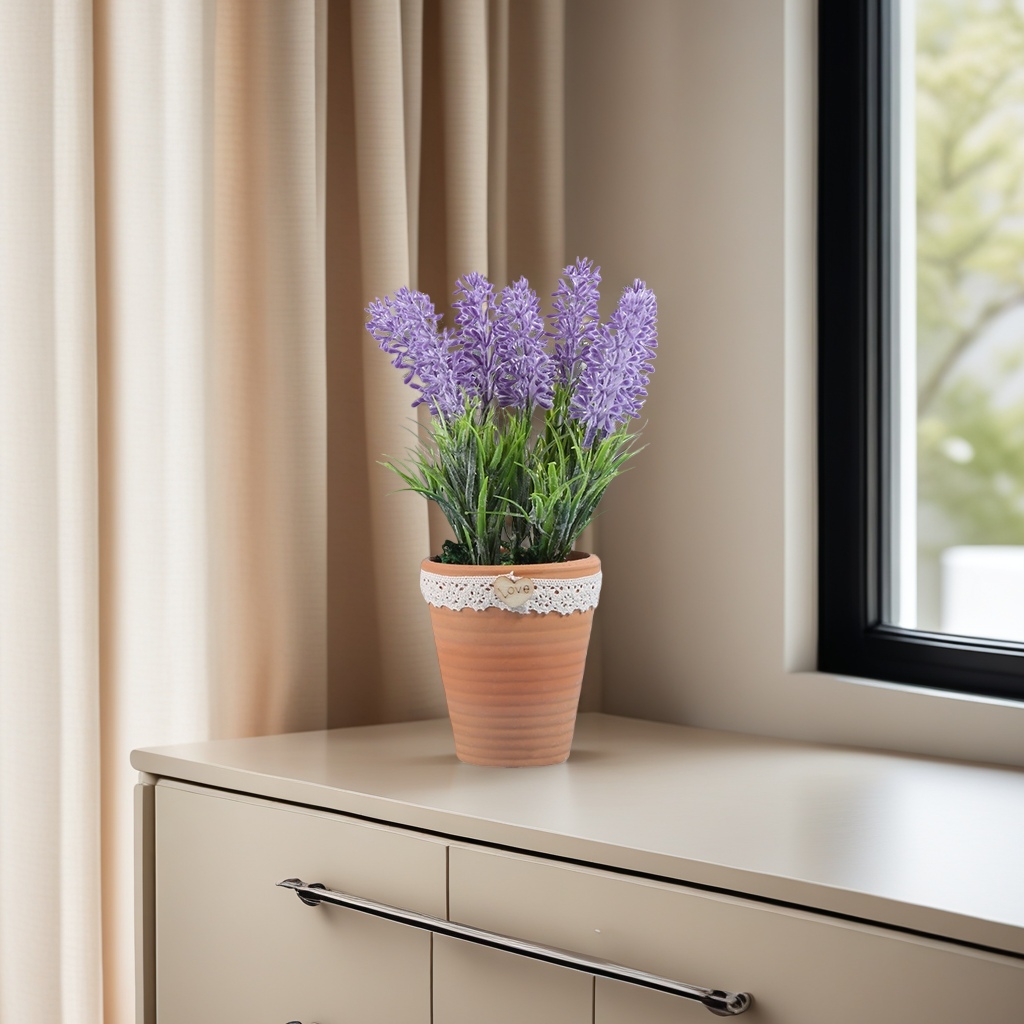 كما ان النباتات المزخرفة بالزهور الطبيعية تُزرع في شرفة غرفة المعيشة Specification image