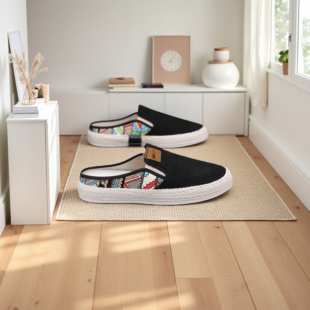 Black canvas casual sports shoes for men and women, thickened, wear-resistant and anti-slip details Picture