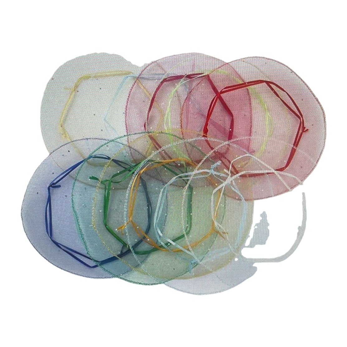 Colorful transparent mesh headwear, exquisite hair accessories, fashionable decorative hair accessories Item Picture