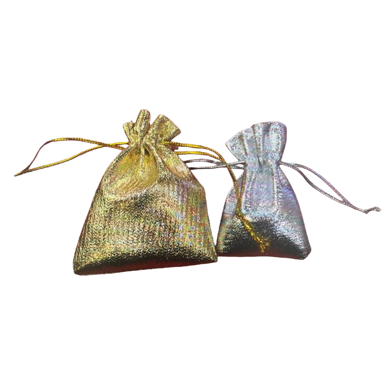 Gold and silver drawstring bags, large thickened reusable eco-friendly bags, shopping bags, storage bags Item Picture
