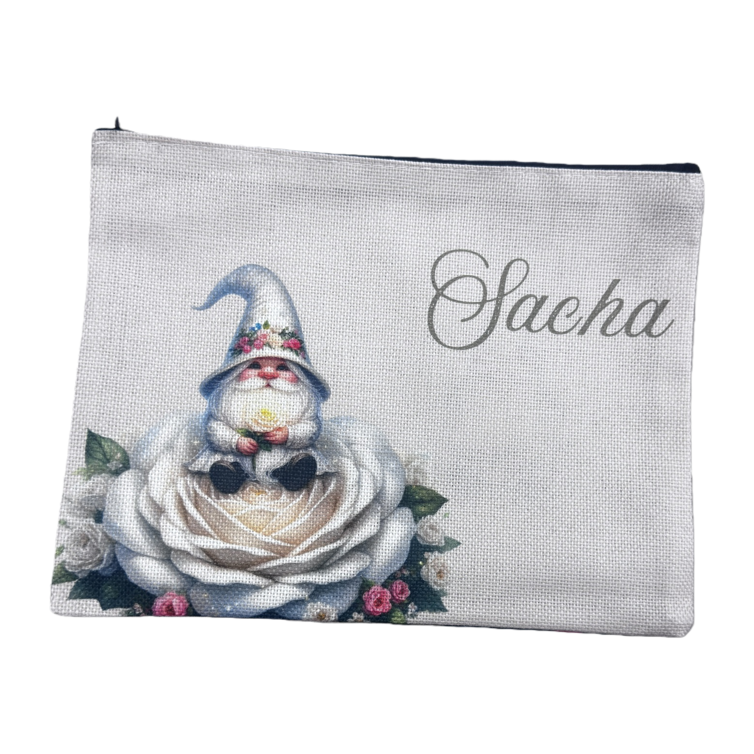 Dibujos animados enanos rosa floral patrón bolso cosmético bolsa de almacenamiento bolso de viaje Item Picture