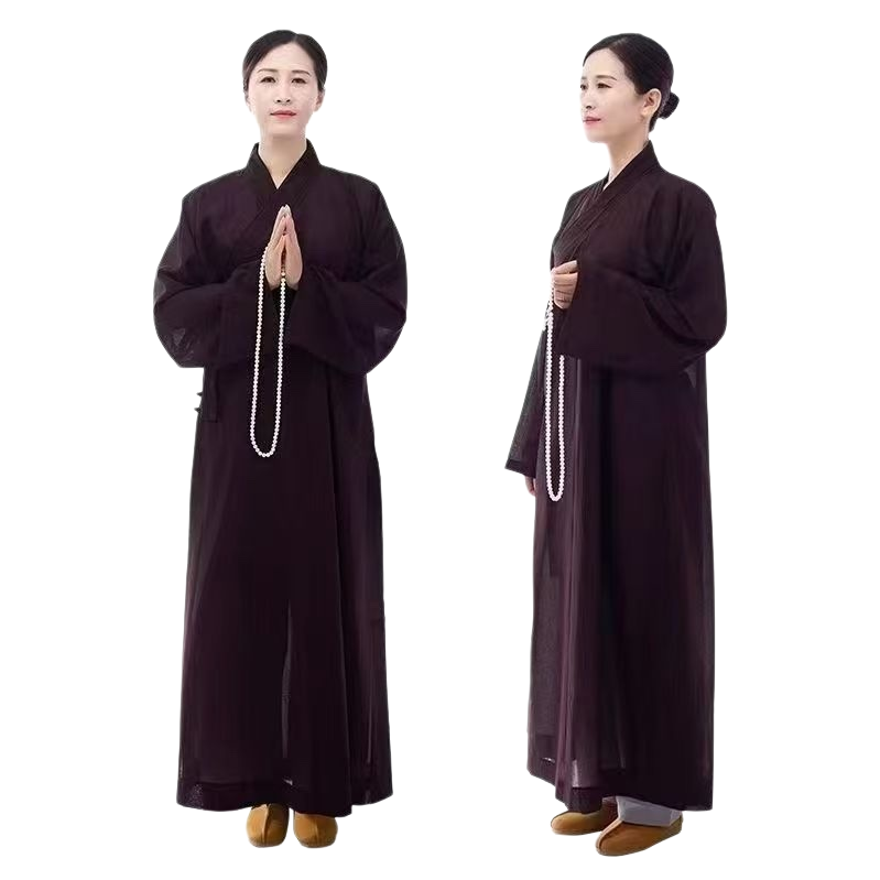 The short cotton and linen jackets of the spring and autumn monks are breathable throughout the four seasons. The monk's robes and suits for both men and women are long and dusty. The jackets and suits of the bhikkhunis and Arhats Item Picture
