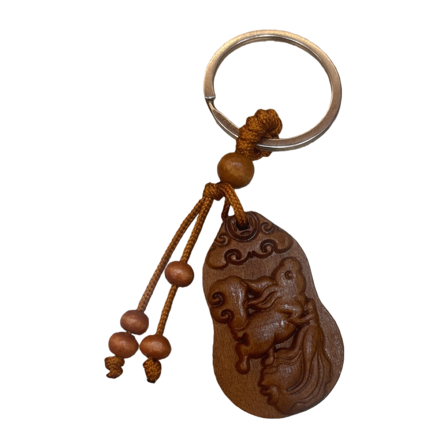 Wooden carved keychains, simple and creative gifts, personalized pendants, small accessories Item Picture