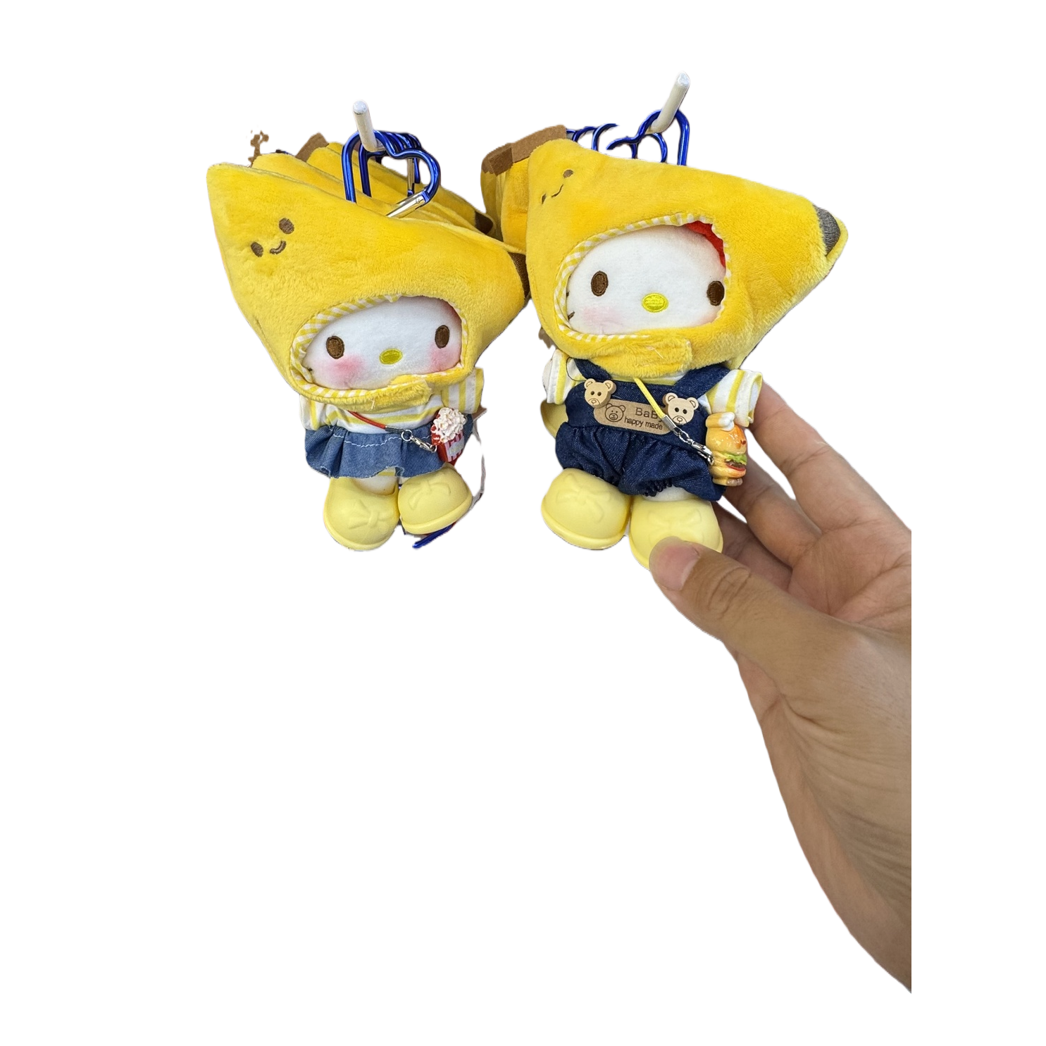 黄色帽子+Hello Kitty玩偶白底实物图