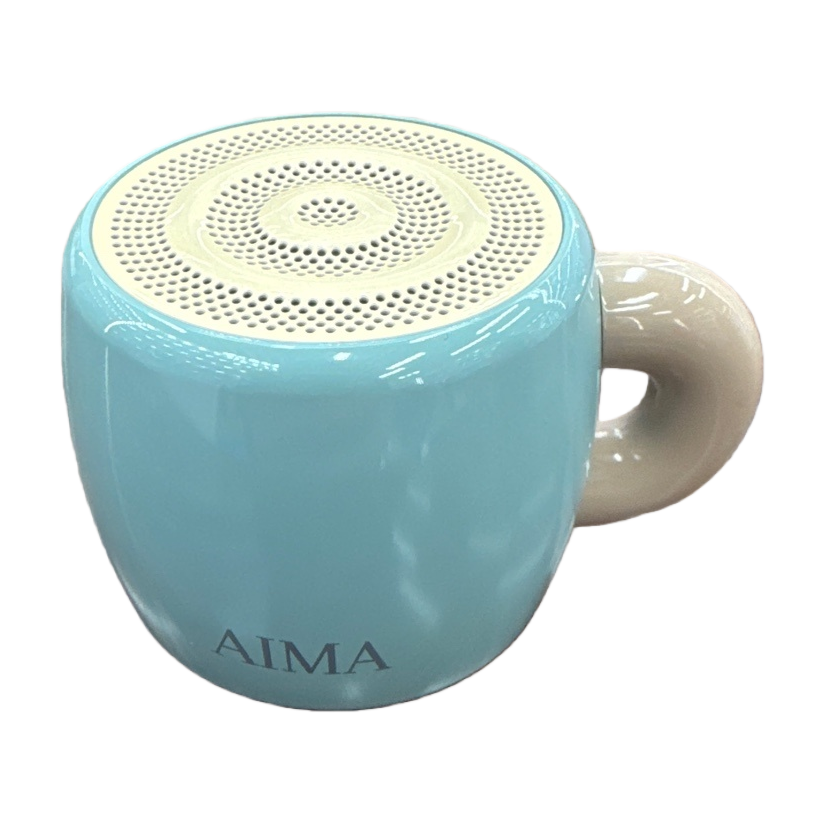 Blue ceramic cup-shaped speaker, Bluetooth speaker, portable music player, high-quality sound effect, waterproof design Item Picture