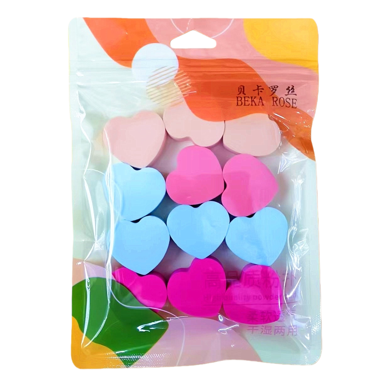 Heart-shaped makeup sponge, a pink and cute beauty tool picture as the main subject Item Picture