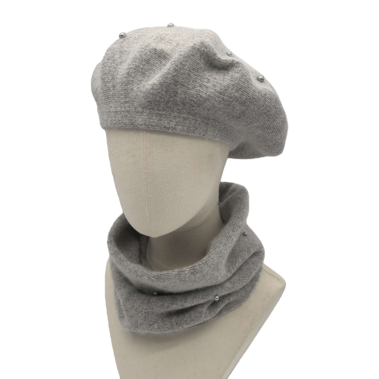 Boina gris bufanda traje invierno calor moda accesorios combo Item Picture