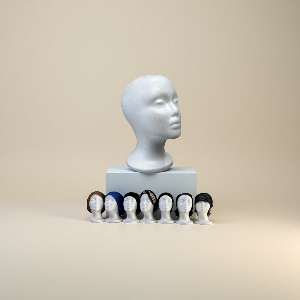 White foam material human head model simulation teaching tool Specification image