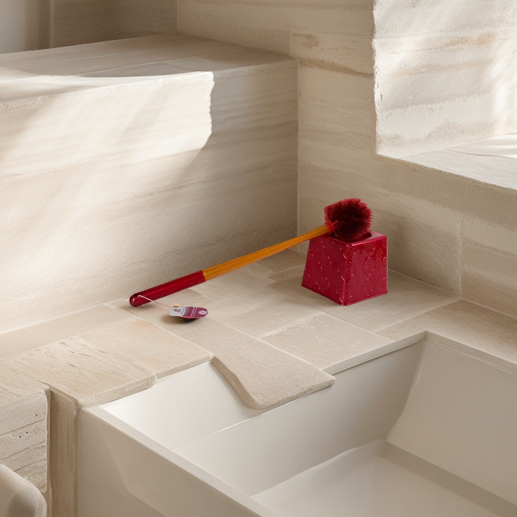 Red toilet brush, thickened antibacterial toilet brush, cleaning brush, household powerful stain removal brush Specification image