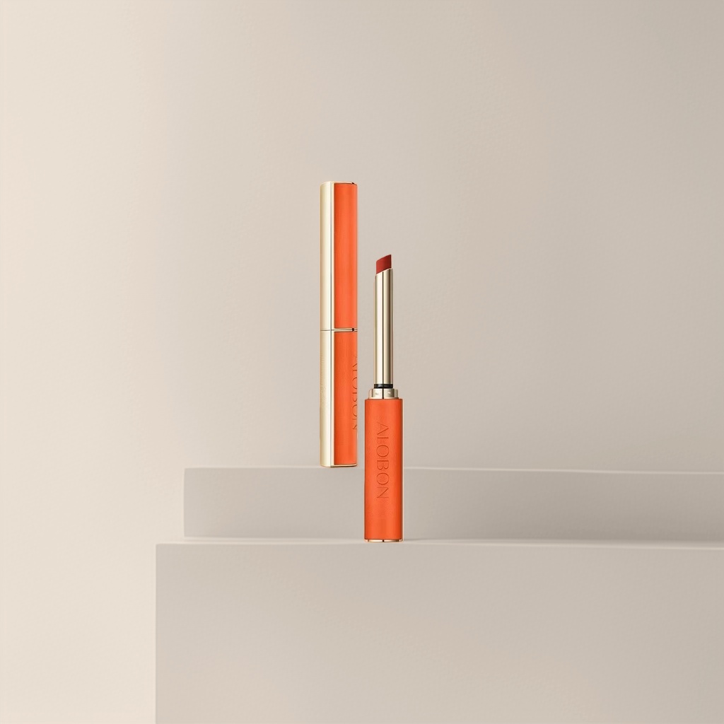 The orange thin-heeled lipstick is moisturizing, color-changing and long-lasting without fading Application Scenario