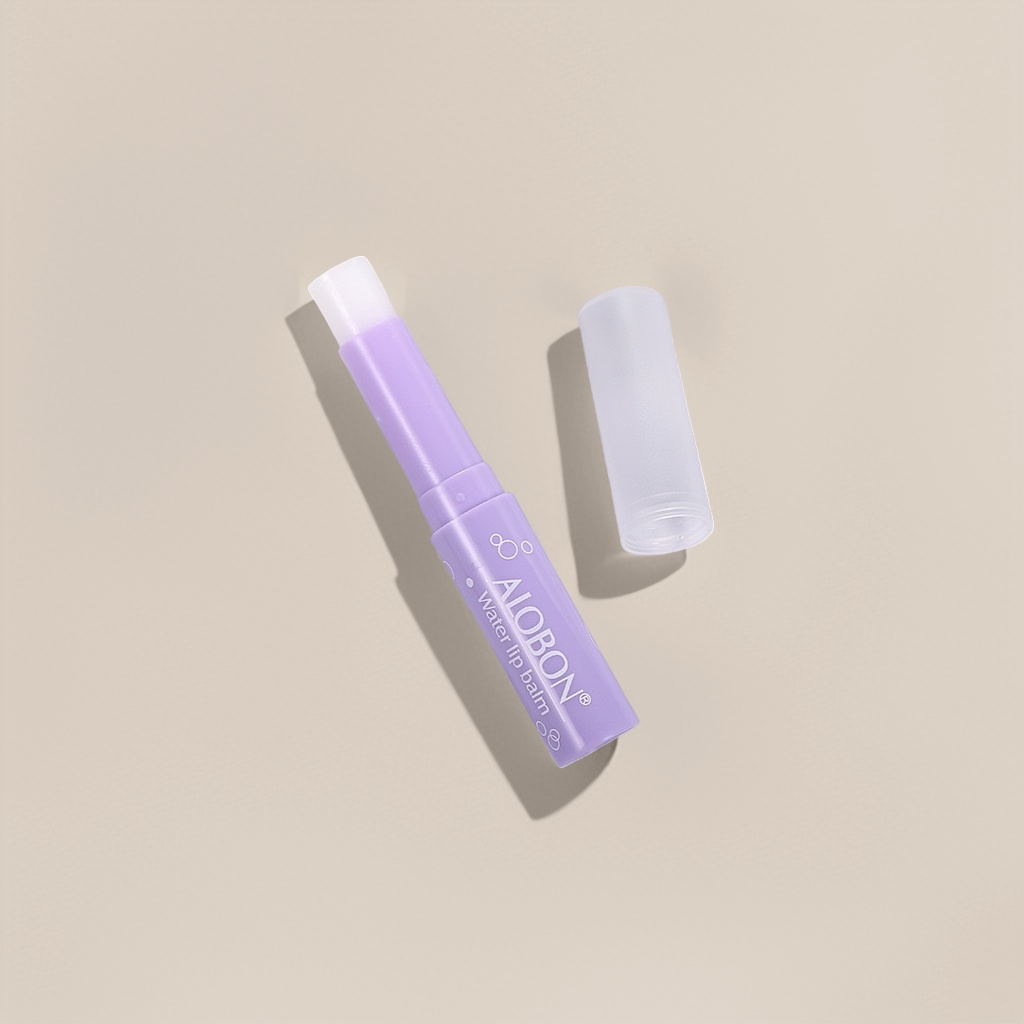 Purple lipstick tube ALOBON Hydrating Lip Balm Moisturizing, hydrating, Soft and nourishing lip balm