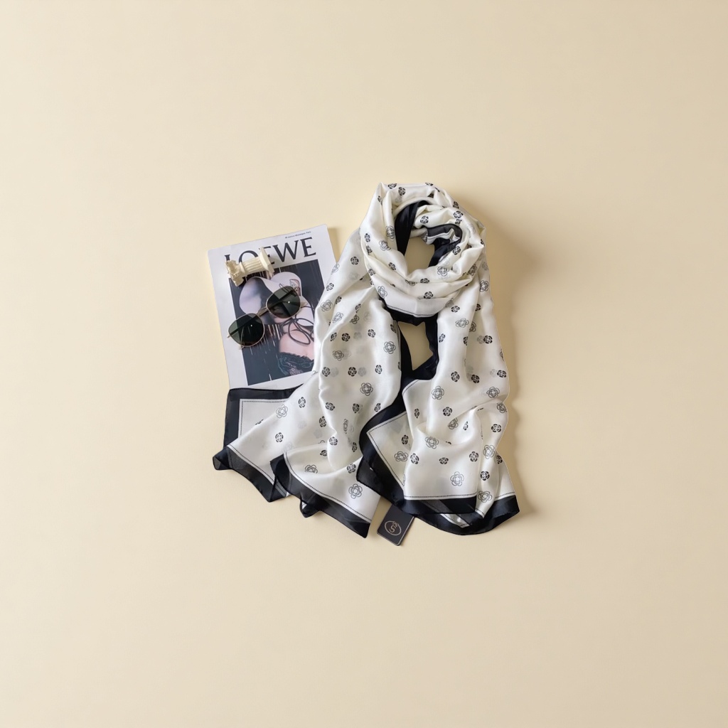 Silk scarves, ribbons, small silk scarves, square scarves, shawls and scarves are elegant, versatile and classic styles Specification image