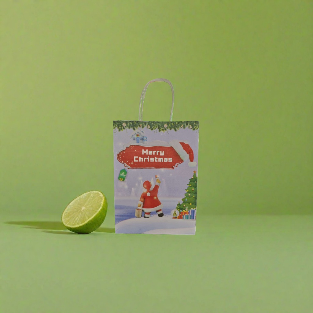 Christmas-themed gift bags with cute cartoon packaging are reusable and portable for giving as gifts details Picture