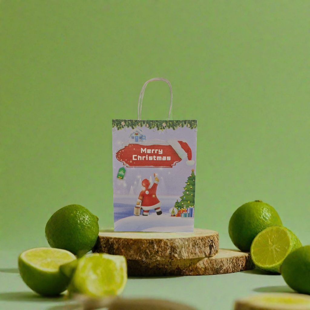 Christmas-themed gift bags with cute cartoon packaging are reusable and portable for giving as gifts Application Scenario
