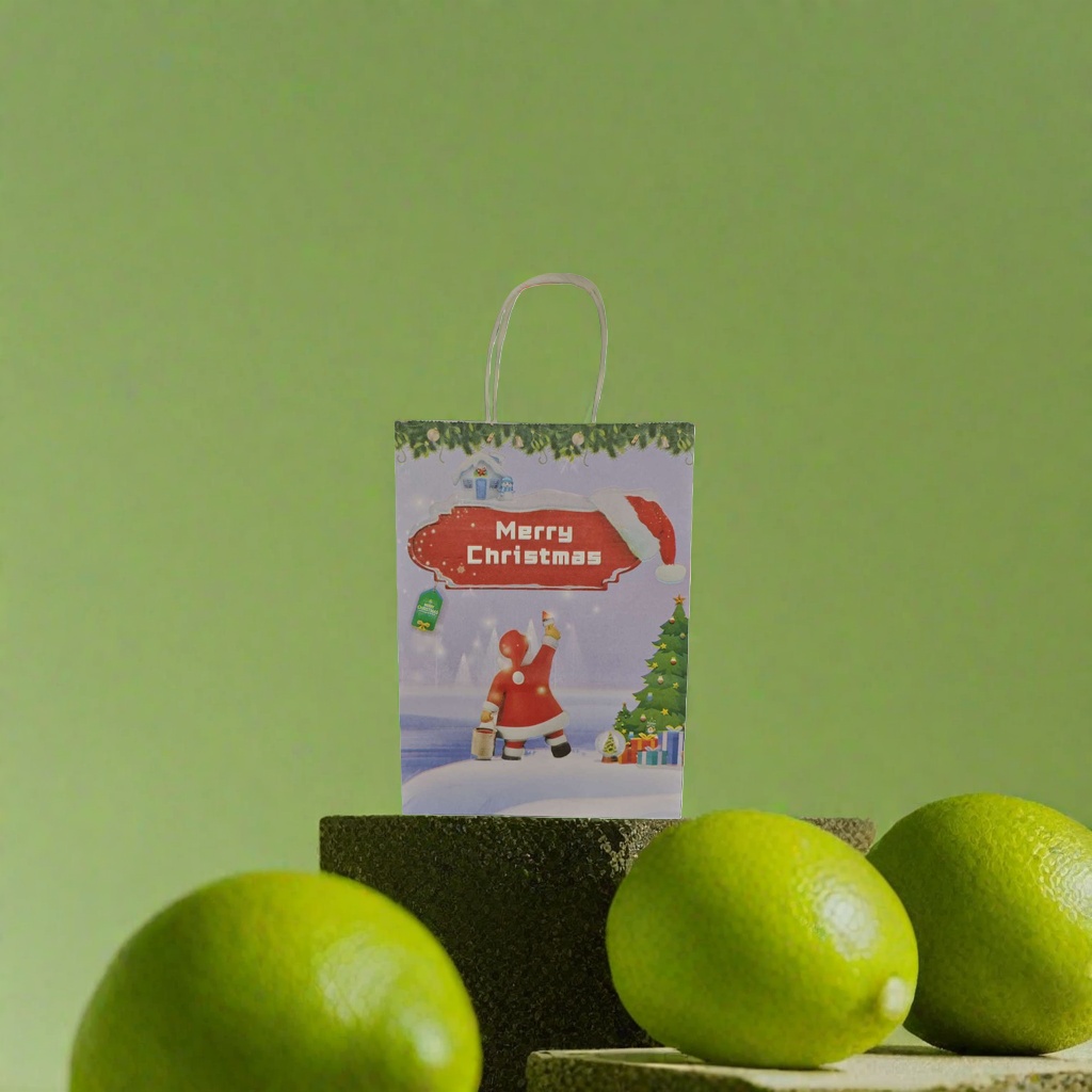 Christmas-themed gift bags with cute cartoon packaging are reusable and portable for giving as gifts