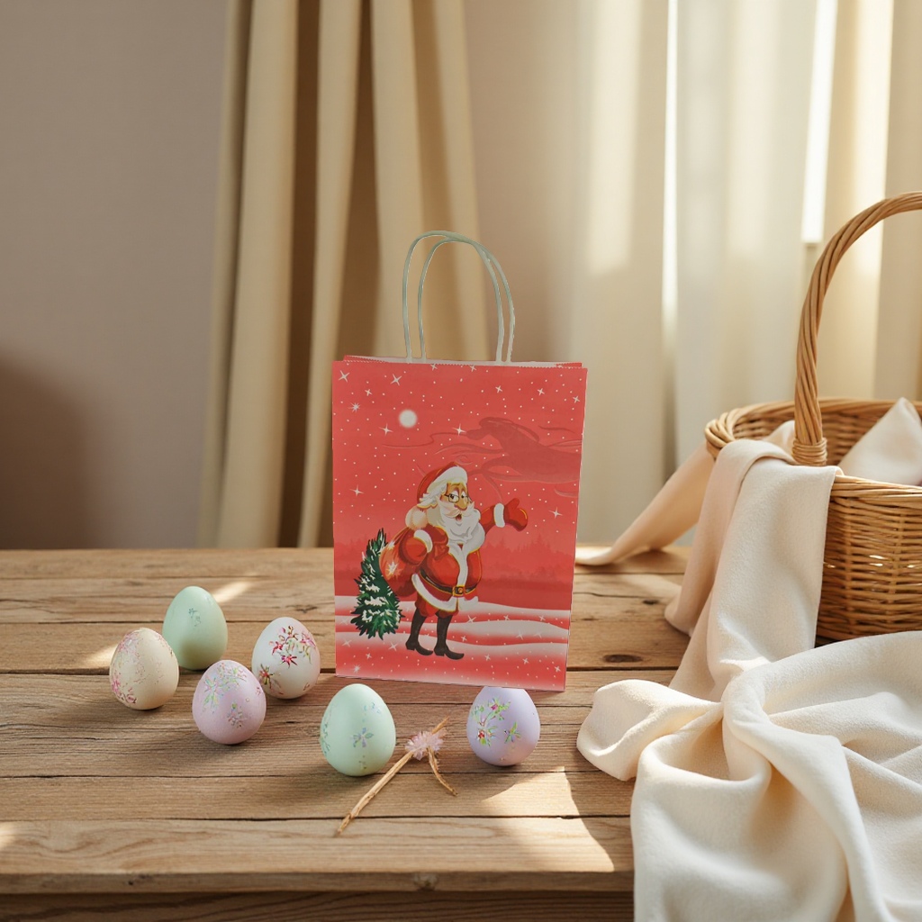 Christmas-themed gift bags, fashionable packaging, gift boxes, excellent gifts. 101813420 Application Scenario