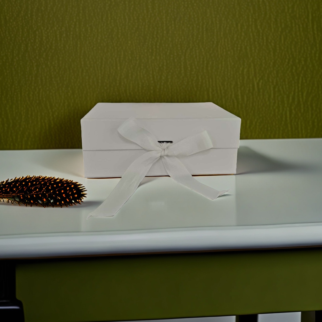 The white gift box is exquisitely packaged. It is a high-end gift box and an excellent choice for giving gifts. It is also a gift storage box Specification image