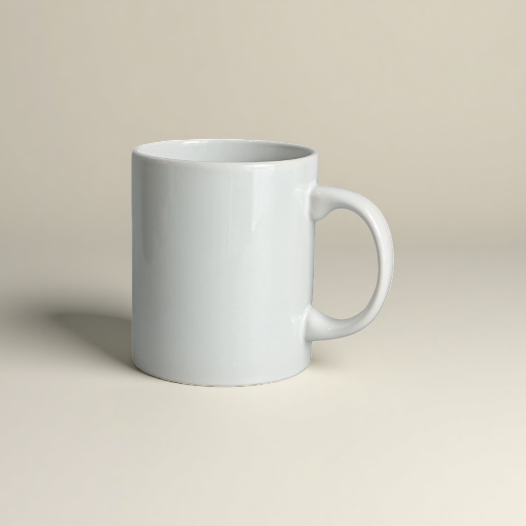 A simple 11oz white ceramic cup specially designed for heat transfer and sublimation handicrafts details Picture