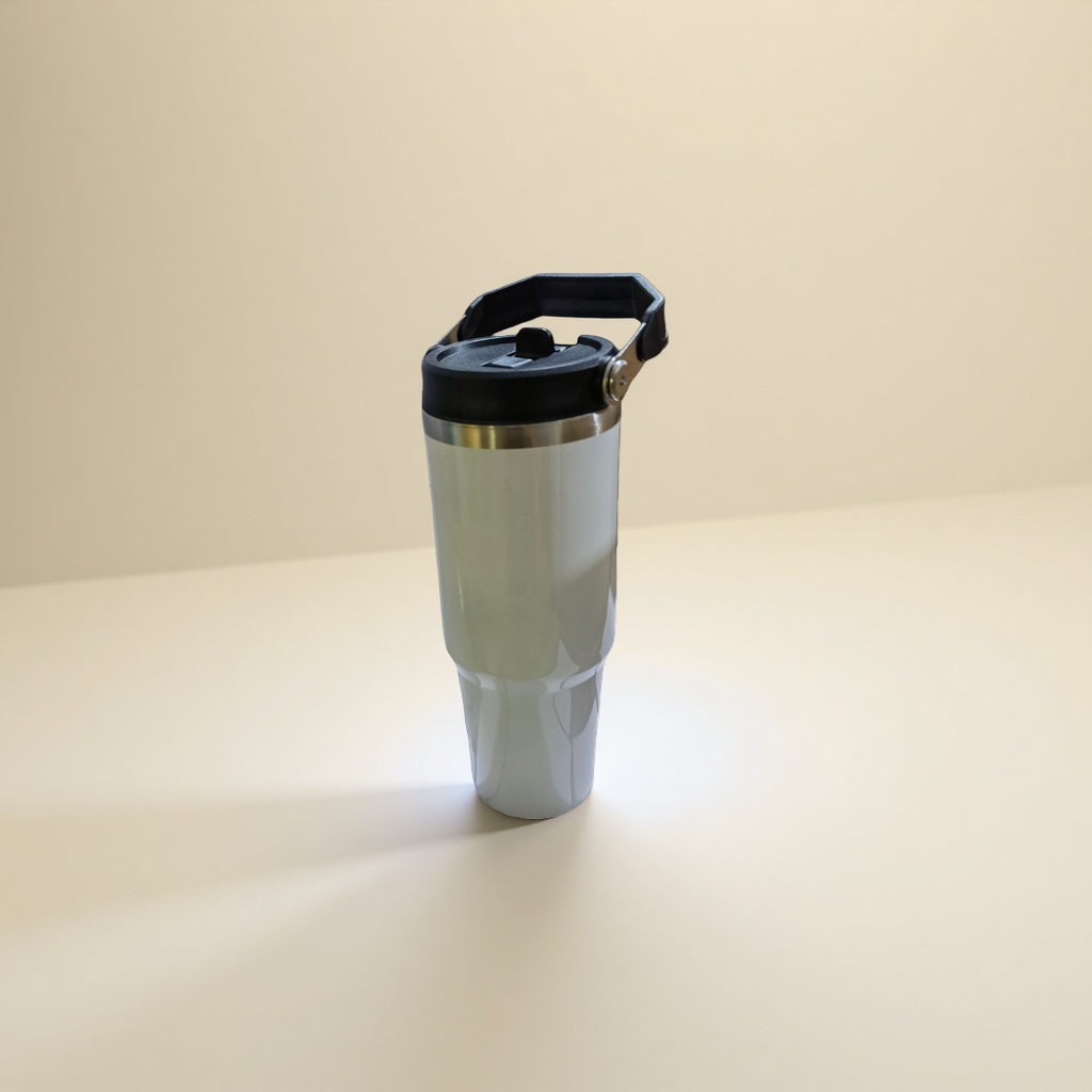 White car cup heat transfer printing stainless steel portable, heat-resistant and durable insulated cup Specification image